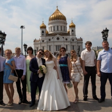 Фотосессия возле Храма Христа Спасителя. Свадьба Елены и Дмитрия 2014