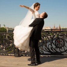 Фотосессия возле Храма Христа Спасителя. Свадьба Анны и Андрея 2015